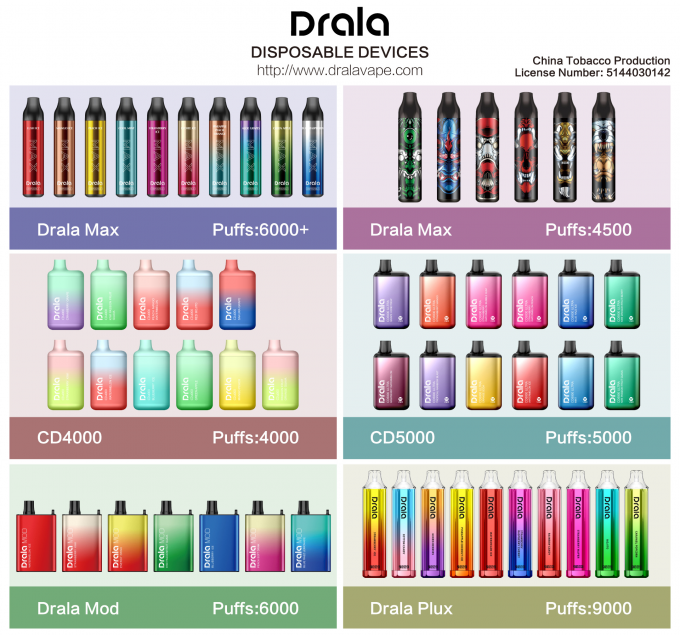 Αστέρι 600 Drala μίας χρήσης συσκευή λοβών Vape ριπών 6
