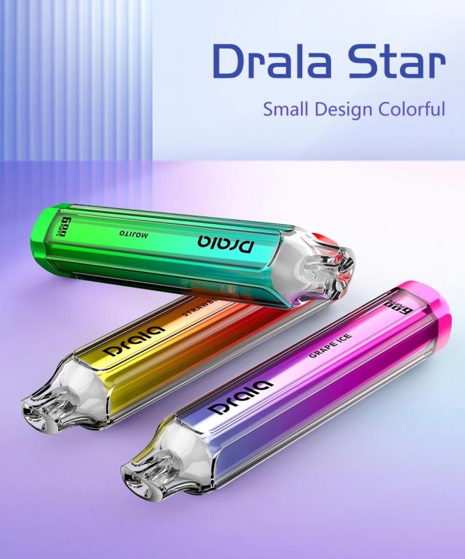 Αστέρι 600 Drala μίας χρήσης συσκευή λοβών Vape ριπών 0